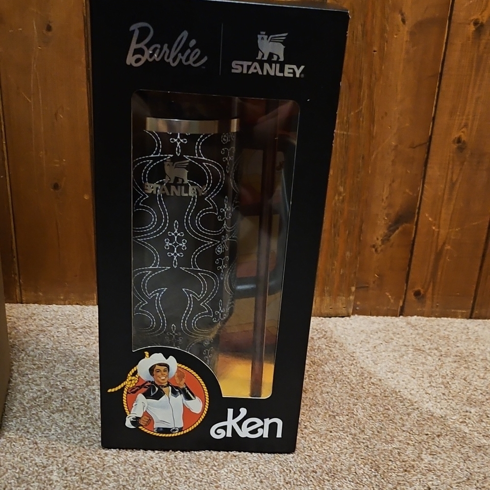 Stanley Black and White Tumbler with Barbie and Ken Design - Never Opened